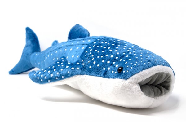 Plüschtier Kuscheltier Stoff Tier Walhai blau weiß gepunktet groß 26 cm 