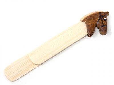 Holz-Lesezeichen - brauner Pferdekopf - 12 cm