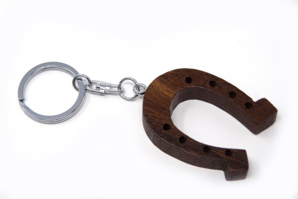Schlüsselanhänger aus Holz - Hufeisen