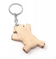 Schlüsselanhänger aus Holz - Lustige Kuh