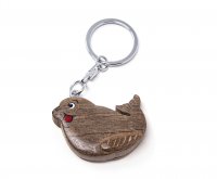 Schlüsselanhänger aus Holz - Lustiger Seehund