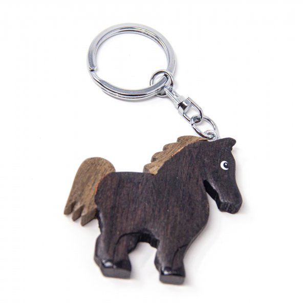 Pferd Fohlen Ponny Schlüsselanhänger aus Holz 