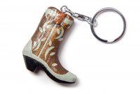 Schlüsselanhänger aus Holz - Cowboy-Stiefel