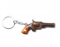 Schlüsselanhänger aus Holz - Revolver