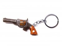 Schlüsselanhänger aus Holz - Revolver