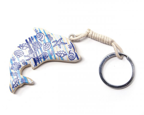 Schlüsselanhänger aus Holz - maritim - Delfin