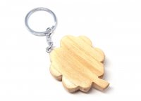 Schlüsselanhänger aus Holz - Kleeblatt