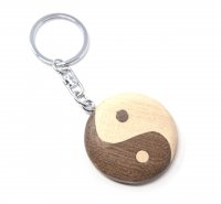 Schlüsselanhänger aus Holz - Yin und Yan