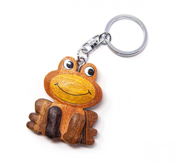 Schlüsselanhänger aus Holz - Frosch