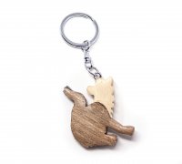 Schlüsselanhänger aus Holz - Lemur