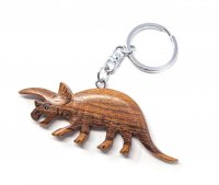 Schlüsselanhänger aus Holz - Triceratops