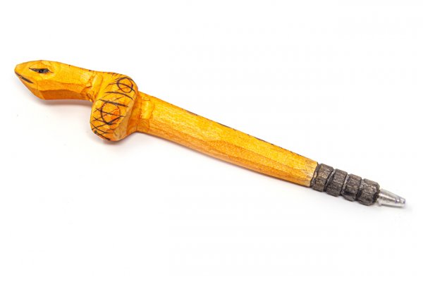 Holzkugelschreiber - Schlange, ca. 20cm