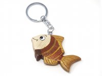 Schlüsselanhänger aus Holz - Goldfisch