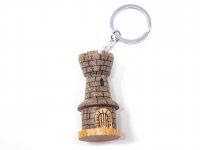 Schlüsselanhänger aus Holz - Turm rund