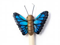 Holzbleistift - blauer Schmetterling