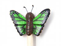 Holzbleistift - grüner Schmetterling