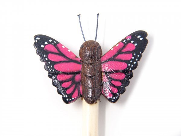 Holzbleistift - pinker Schmetterling