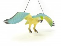 Spieltier mit Hängeband - Papagei gelb/dunkelblau