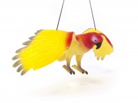 Spieltier mit H&auml;ngeband - Papagei gelb/rot