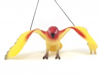 Spieltier mit Hängeband - Papagei gelb/rot