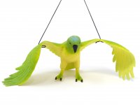 Spieltier mit Hängeband - Papagei gelb/grün