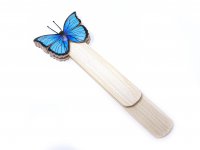 Holz-Lesezeichen - Schmetterling blau - 12,5 cm