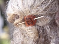 Haarspange aus Leder - Kopf Weißkopfseeadler