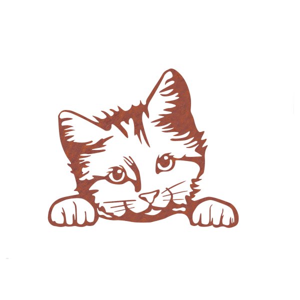 Zaungast - Katze "Kitti" - Edelrost - 25,1 x 20,9 cm