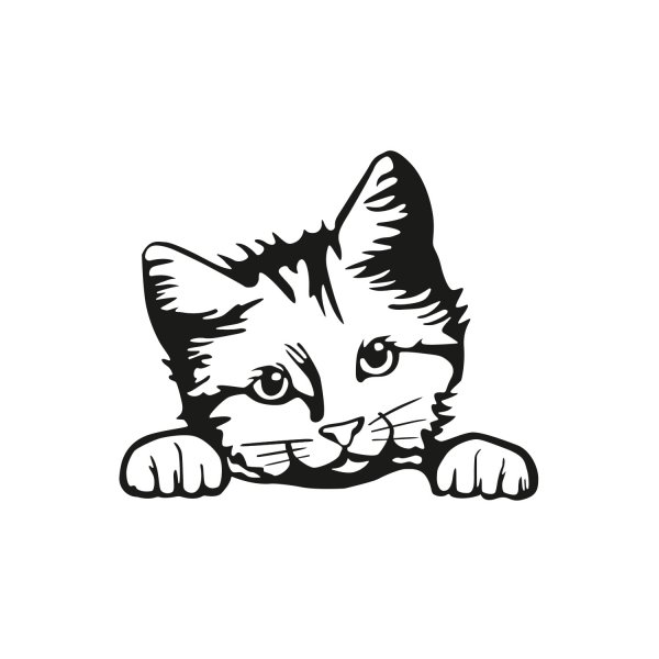 Zaungast - Katze "Kitti" - schwarz - 25,1 x 20,9 cm