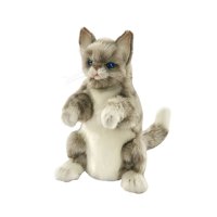 Kuscheltier - Handpuppe Katze grau