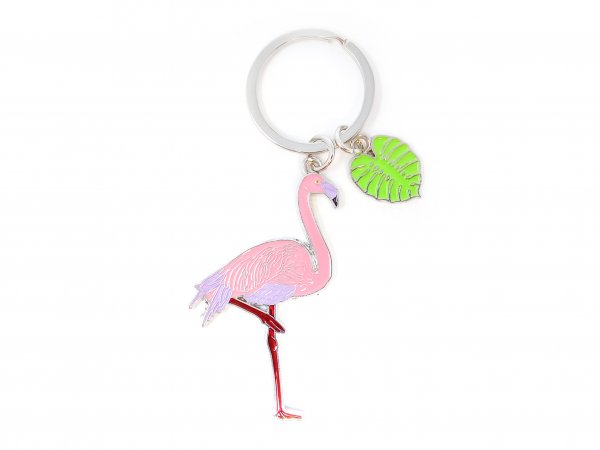 Nature Planet - Schlüsselanhänger aus Metall - Flamingo 5 cm