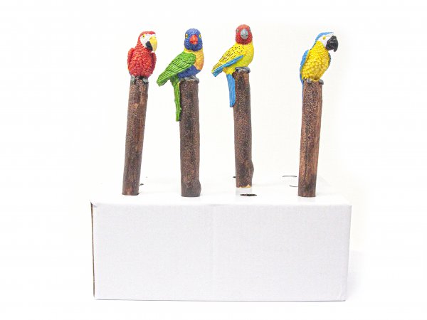 Poly Kugelschreiber Papagei 4-fach sortiert