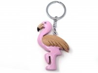 Schlüsselanhänger aus Holz - Flamingo