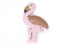 Magnet aus Holz - Flamingo