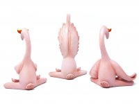 Dekofigur aus Poly - Yoga-Flamingo - 3er Paket
