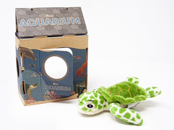 Nature Planet - Kuscheltier - Mini Aquarium- Meeresschildkröte