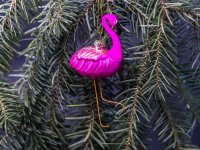 Weihnachtskugel Flamingo